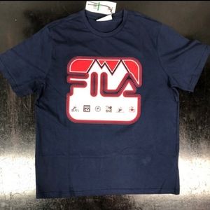 Fila Navy Blue Short Sleeve Graphic Tshirt New